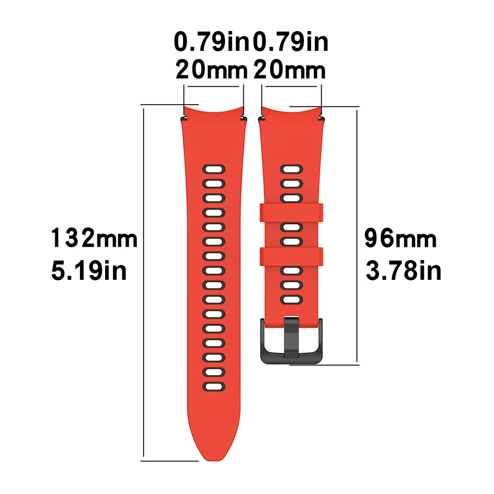 Silicone Strap for Samsung Galaxy Watch 6/6 Classic 40mm 44mm 43mm 47mm Long Lasting Sport Strap Sweatproof Silicone WatchBand