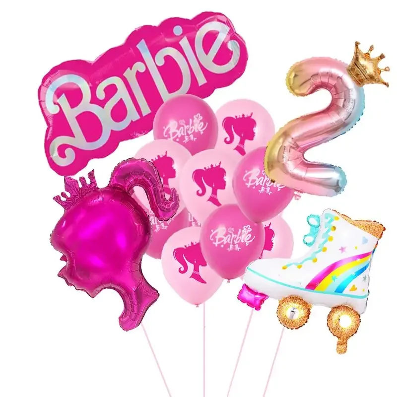 Barbie Geburtstag Party Dekoration Aluminium Folie Ballon Kinder Mädchen Event Liefert Hintergrund Prinzessin Thema Kinder Ballon Geschenke