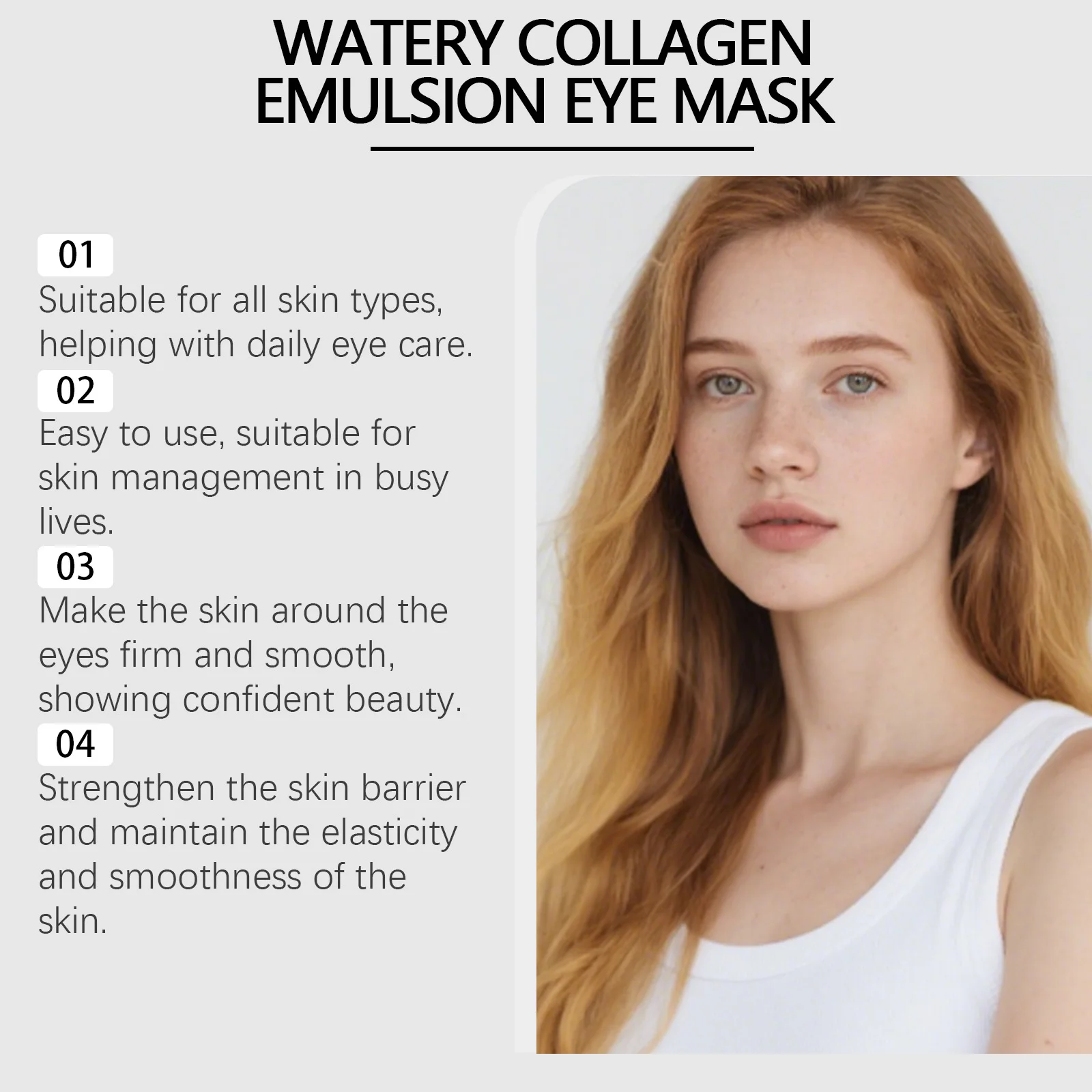 Hydrolyzed Collagen Eye Mask Hydrating Firming Anti-Wrinkle Under Eye Patches Anti Puffiness Dark Circles Soft Eye Contour Skin