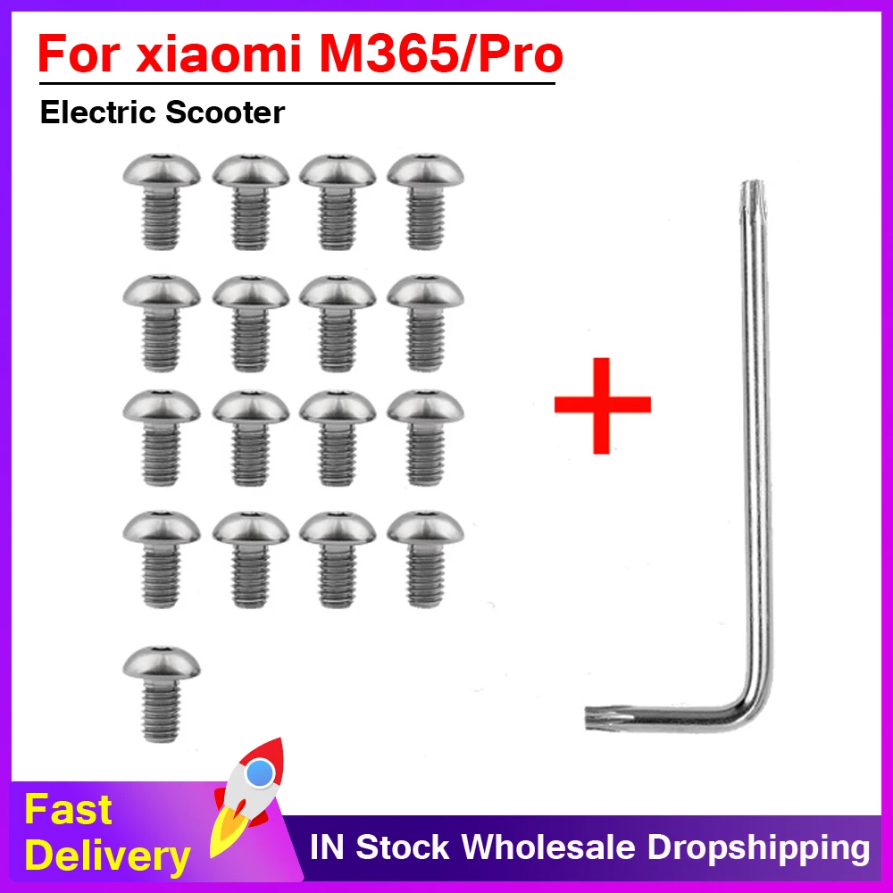 17PCS Screws Bottom Battery Cover Stainless Steel Metal for Xiaomi Mijia M365 pro Electric Scooter Repaired Parts Accessories