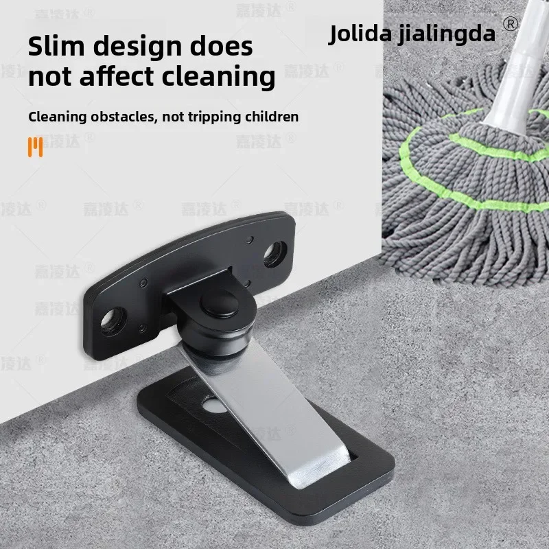 No Drill Invisible Floor Door Stopper Upgraded Stainless Steel Strong Magnetic Adjustable Anti Collision for Bathroom