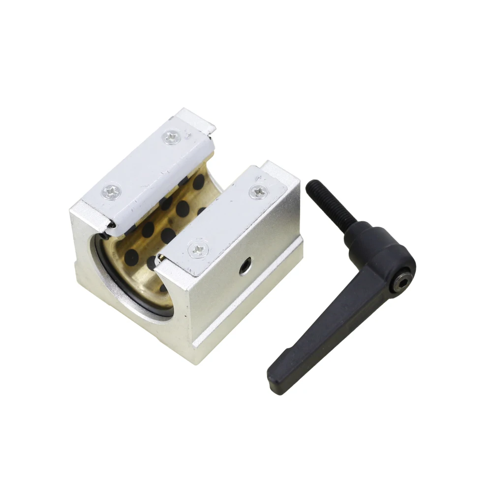 Graphite copper sleeve locking positioning opening slider SBR20 self-lubricating aluminum bracket guide rail slider
