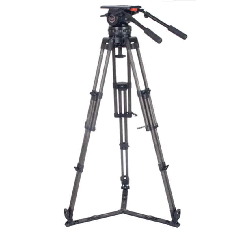Professional Broadcast Heavy Duty Video Camera Carbon Fiber Tripod 32KG Payload