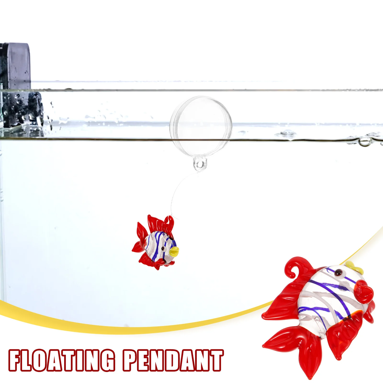 

Glass Aquarium Floating Fish Decoration Realistic Hanging Pendant for Fish Tank Micro Landscape Aquarium Ornament Floating