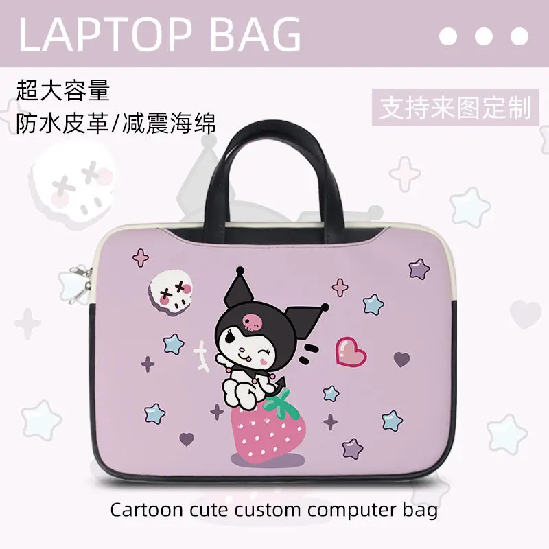 

Sanrio Anime Character Kuromi Laptop Bag Cute Large Capacity Tablet Organizer Cartoon Handbag Laptop Case 15in 13in 14in 16in