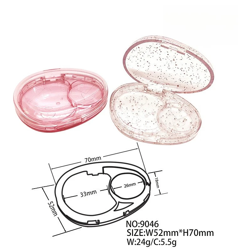 10 pièces 5.5g double couleur Blush Compact Transparent, organisateur rabattable pour surligneur correcteur fard à paupières