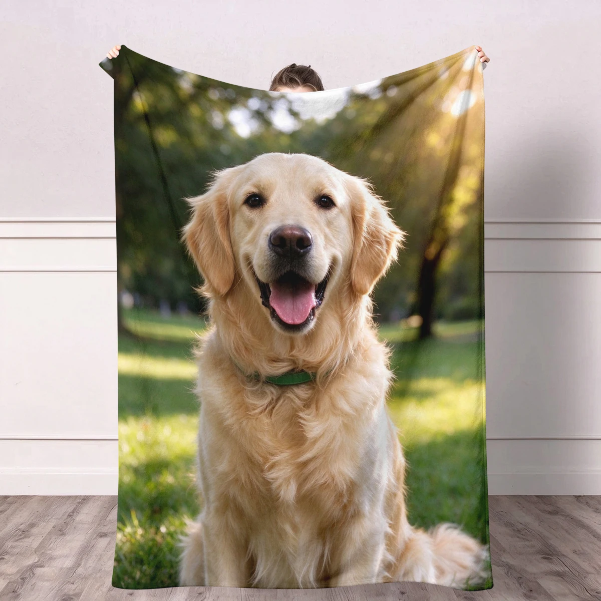 1pc Custom Pet Photo Blanket, Personalized Sofa Throw Blanket With Pet Photo & Name, Unique Gift Idea for Dog & Cat Lovers