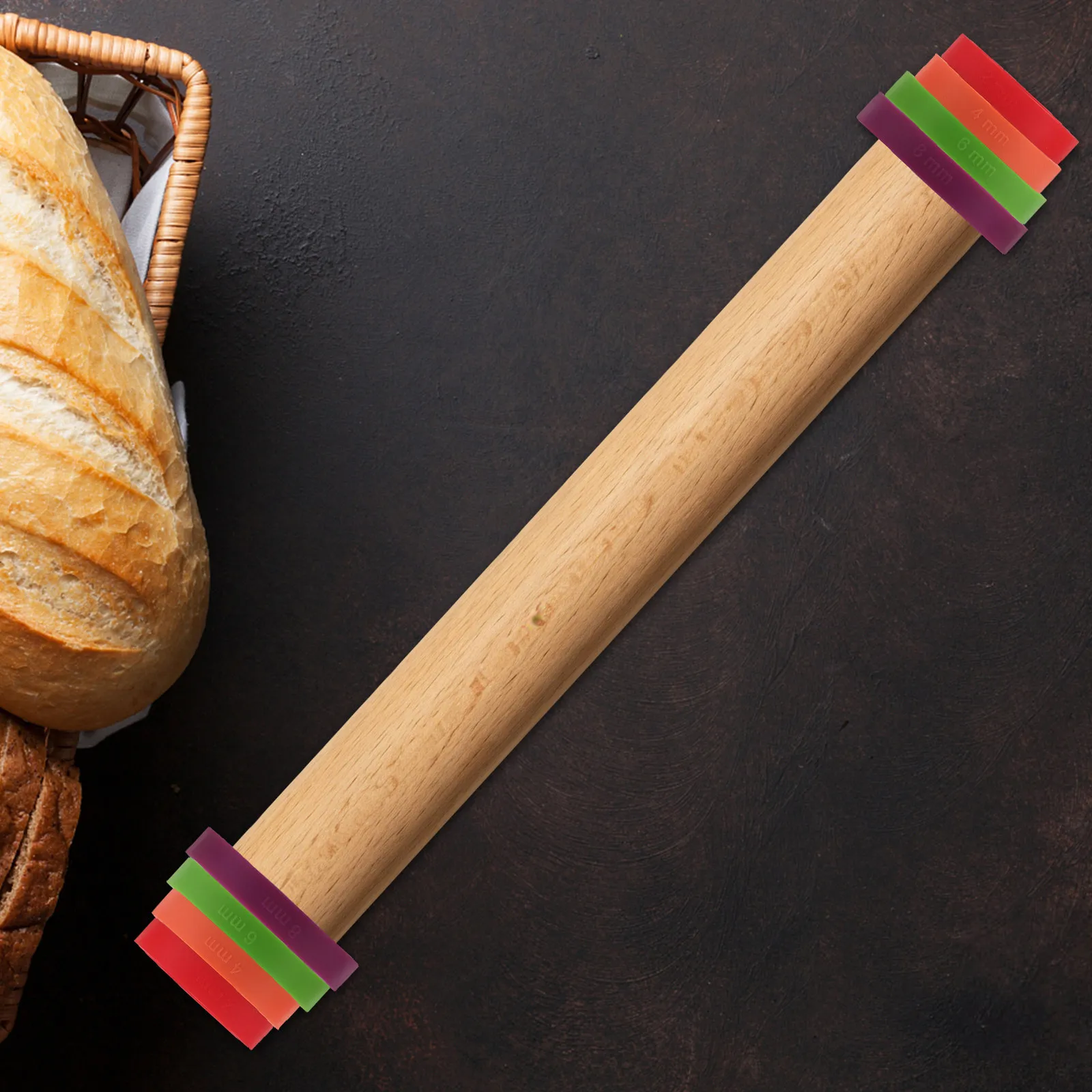 

Набор из 8 силиконовых колец-разделителей для теста, для начинающих, регулируемые по толщине (2 мм, 3 мм, 6 мм, 10 мм), направляющие для раскатки теста, нескользящие