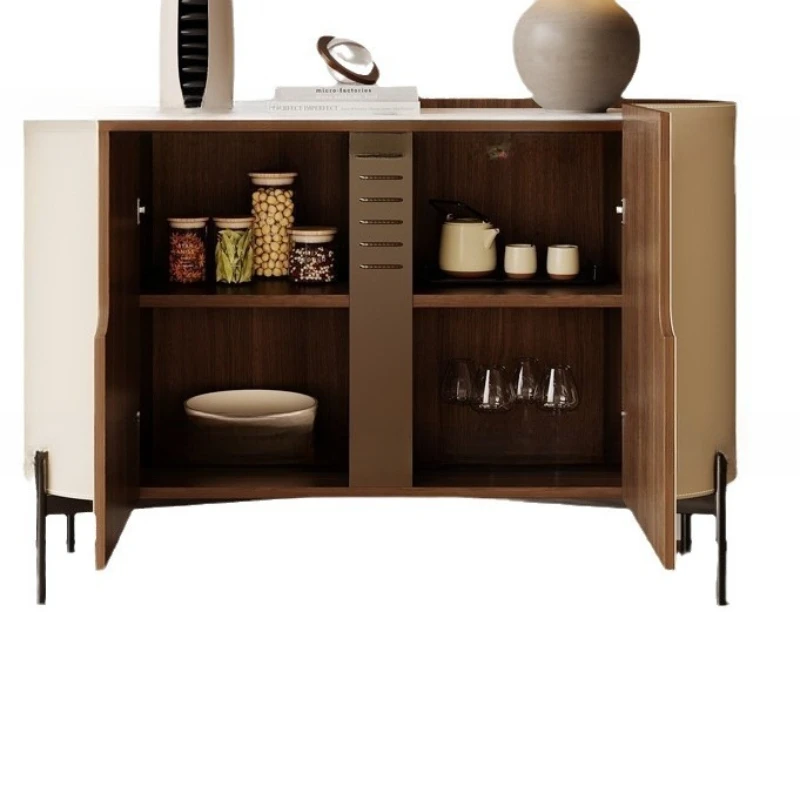 

Italian minimalist saddle leather, dining side cabinet, bedroom high TV cabinet