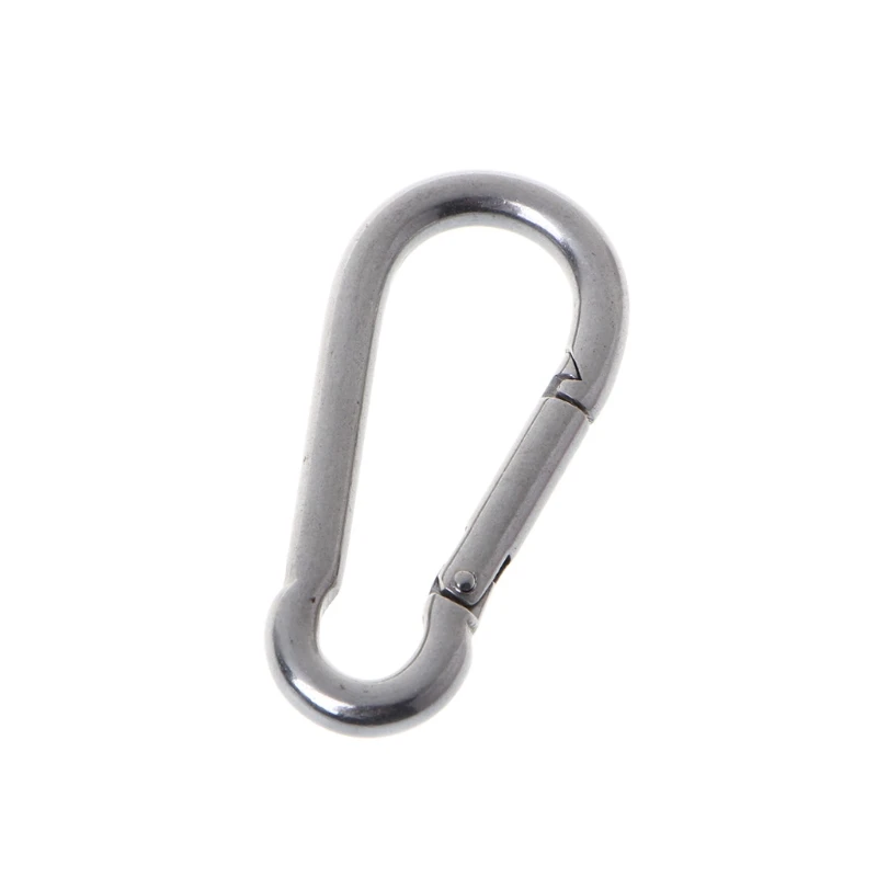 Y1UB Large D-shape Stainless Steel Carabiner Quick-release Spring Hook Camping Buckle Hook Outdoor Keychain Carabiner Clip