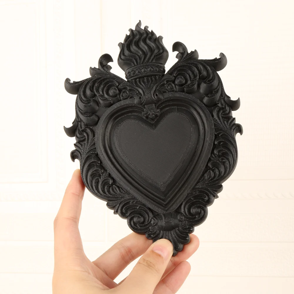 Cross-Border Dark Gothic Carved Flaming Sacred Heart Wall Decor for Retro Home Wall Decoration - view 2