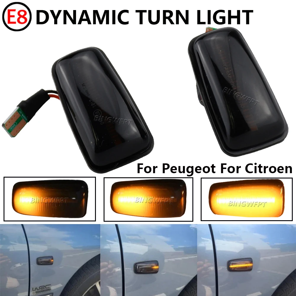 Dynamic Side Marker Turn Signal Light For Peugeot 306 106 406 806 Expert Partner For Citroen Berlingo Jumpy Saxo Xantia