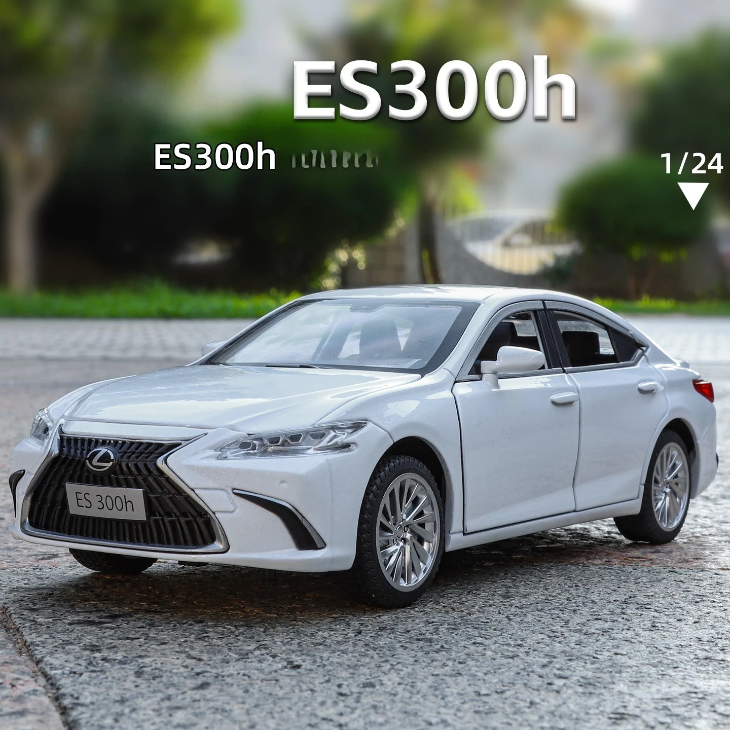 1:24ES300h simulation alloy sports car model sound and light pull back toy car wholesale distribution