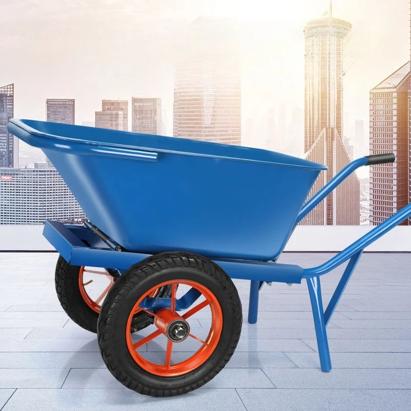 

Heavy Duty Folding Garden Wagon Cart Wheelbarrow Steel Frame Pneumatic Tires Collapsible Utility Yard Hauler Lawn Landscaping