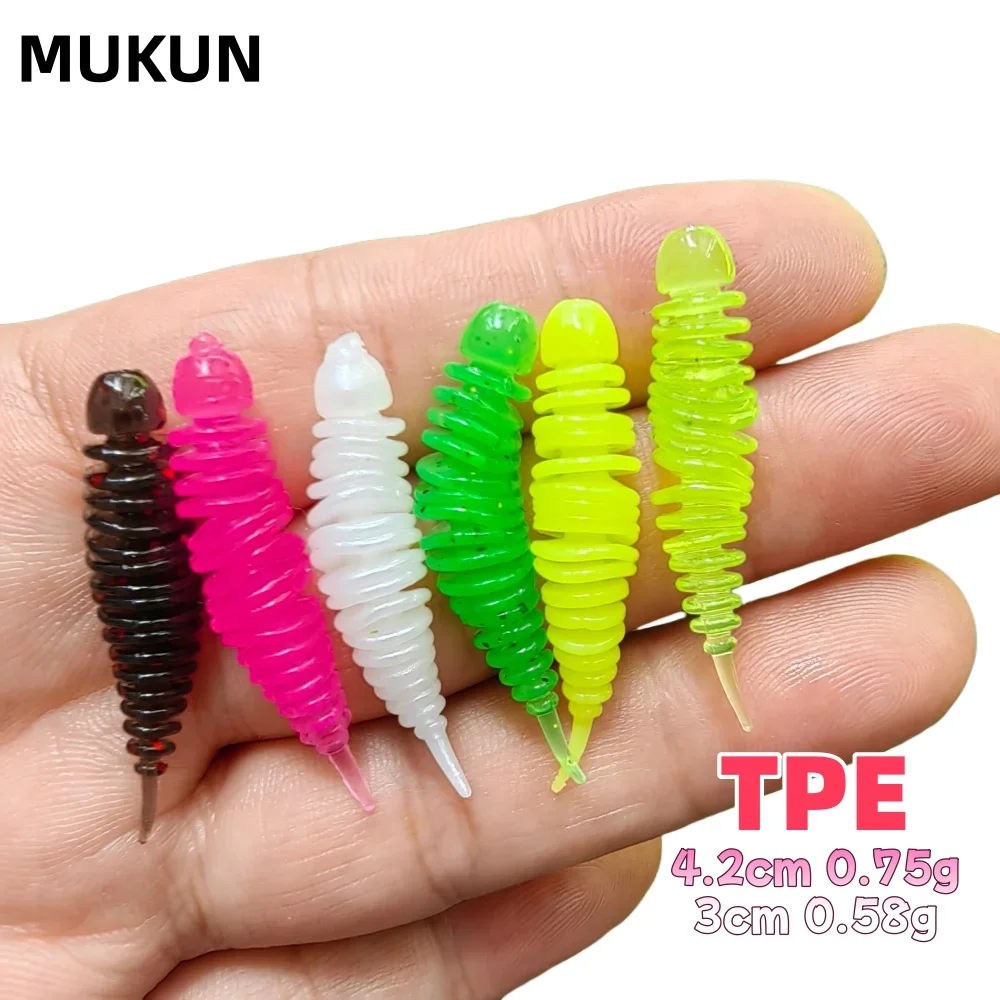 Señuelos blandos MUKUN para lubina – Vinilos TPE con olor