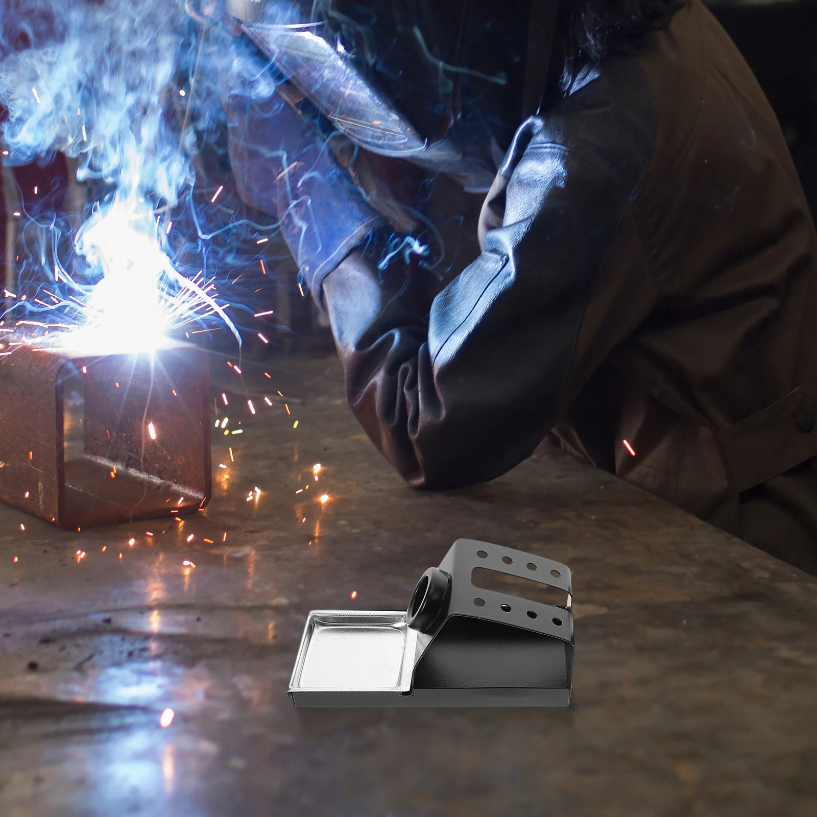 

2 Pcs Soldering Iron Stand Electric Holder Support Accessories Metal Base Portable