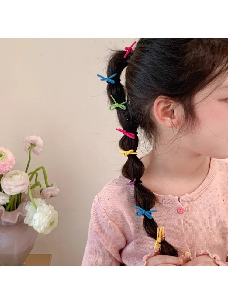 

10PCS/Bag Summer Baby Mini Hair Clips Sweet Bow Princess Girl Braided Headwear Colorful Bowknot Barrettes Kids Hair Accessories