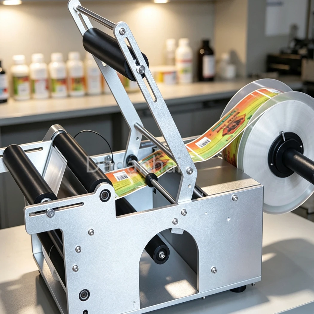 Cosmetic Bottle Labeler Semi‑Automatic Round Container Labeling Machine for Jar Can Sticker Packaging Equipment