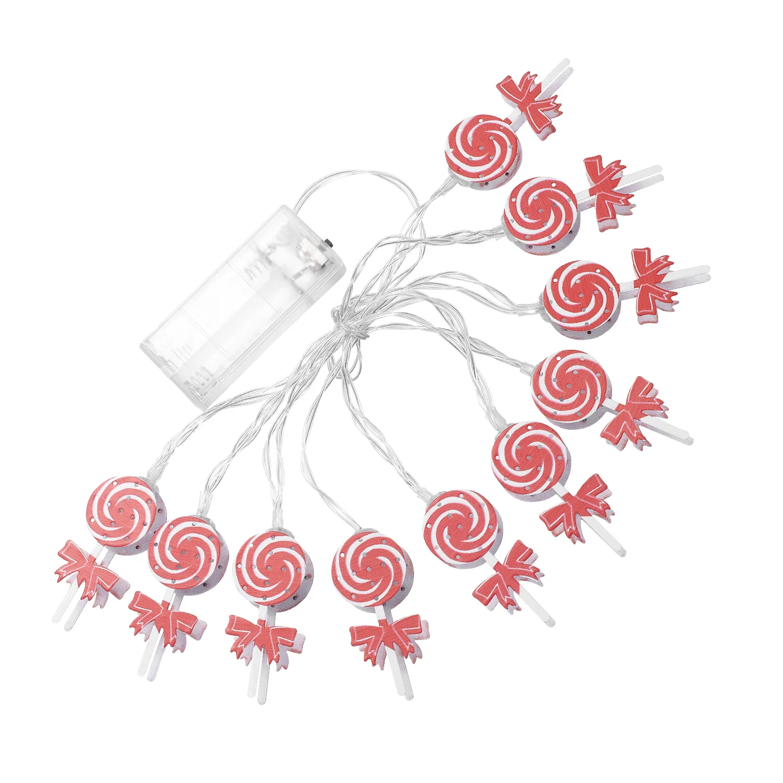 1 قطعة أضواء عيد الميلاد الجنية الحلوى سلسلة أضواء الحديد الفن مصاصة شكل 1.65 متر 10 المصابيح بالطاقة عيد الميلاد الديكور #3