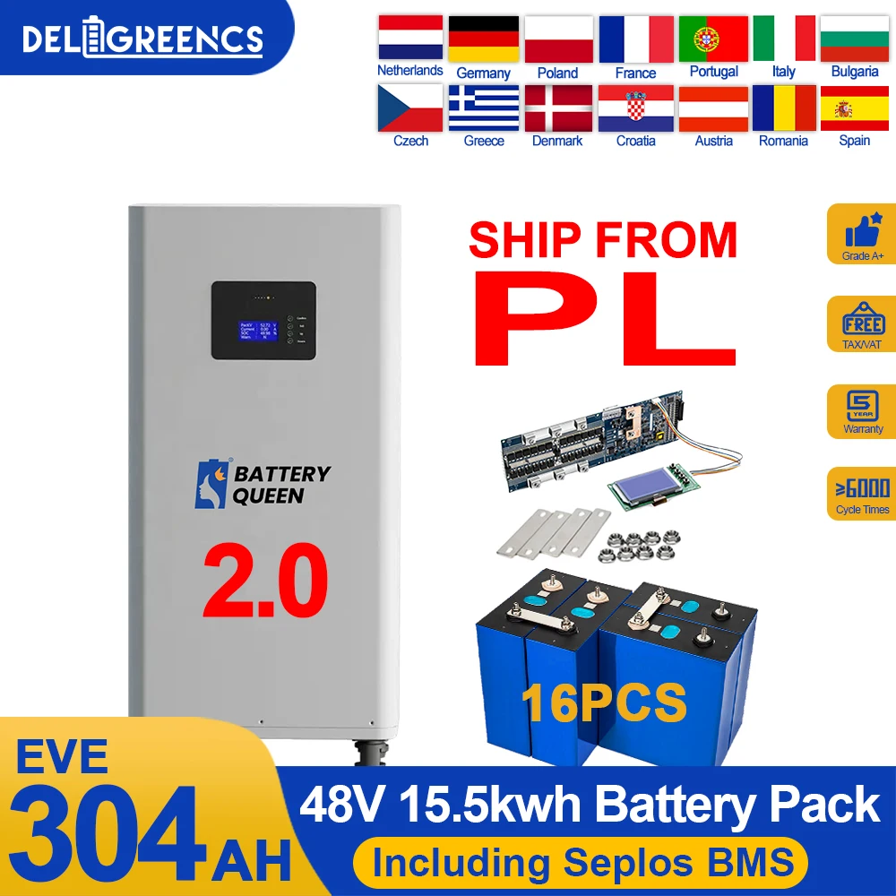 

Lifepo4 48V 280AH 304AH15.5KWH Power Bank Poland Grade A+ Battery Kits 2.0 Smart BMS Lifepo4 Battery CAN RS485 For Solar