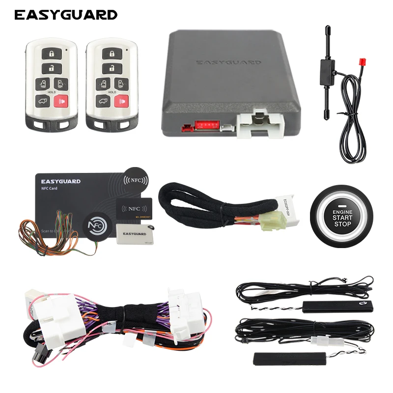 EASYGUARD Plug & Play CAN BUS fit for  INNOVA 2016-2019 PKE car alarm system smart key remote starter toyota push to start