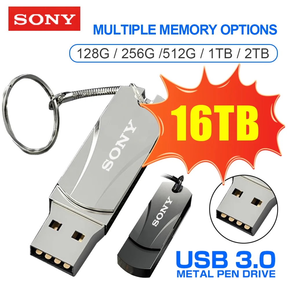 SONY Originale 16TB USB 8TB OTG Pendrive Pen Drive 2TB 4TB Tipo C Ad Alta Velocità Portatile USB 3.0 Flash Drive Memory Stick Impermeabile