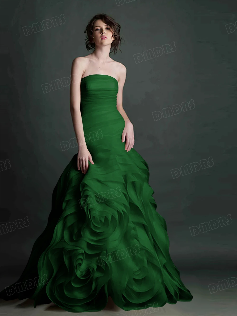 여성용 DTLumika 러치드 맥시 드레스, 스트랩리스 시스 정장 드레스, 맞춤 색상 및 사이즈 여성용 이브닝 파티 가운