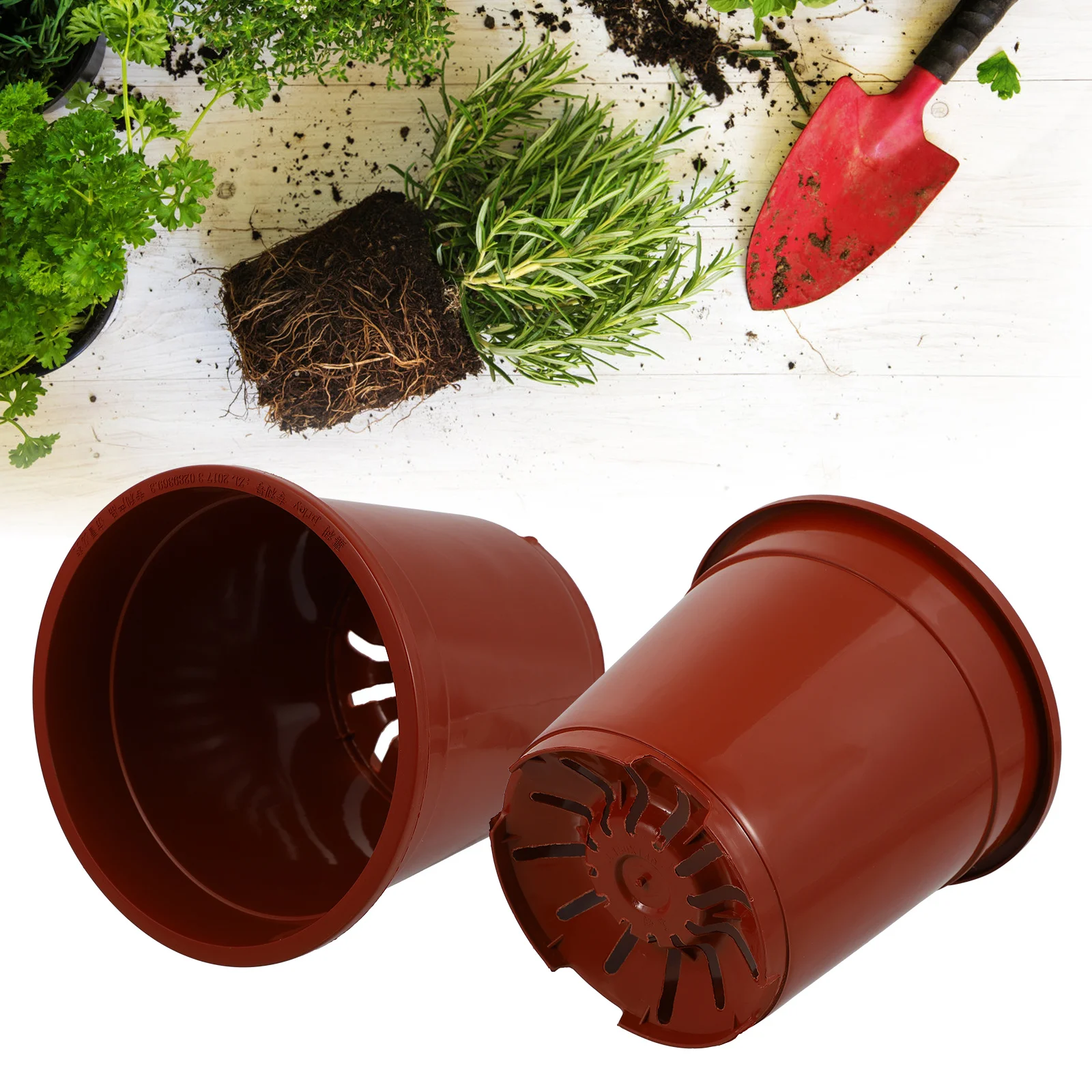 

15pcs Root-Controlling Flower Pot Durable Resin Planter For Garden Office Balcony Hotel Nursery Gardening Plastic Plant