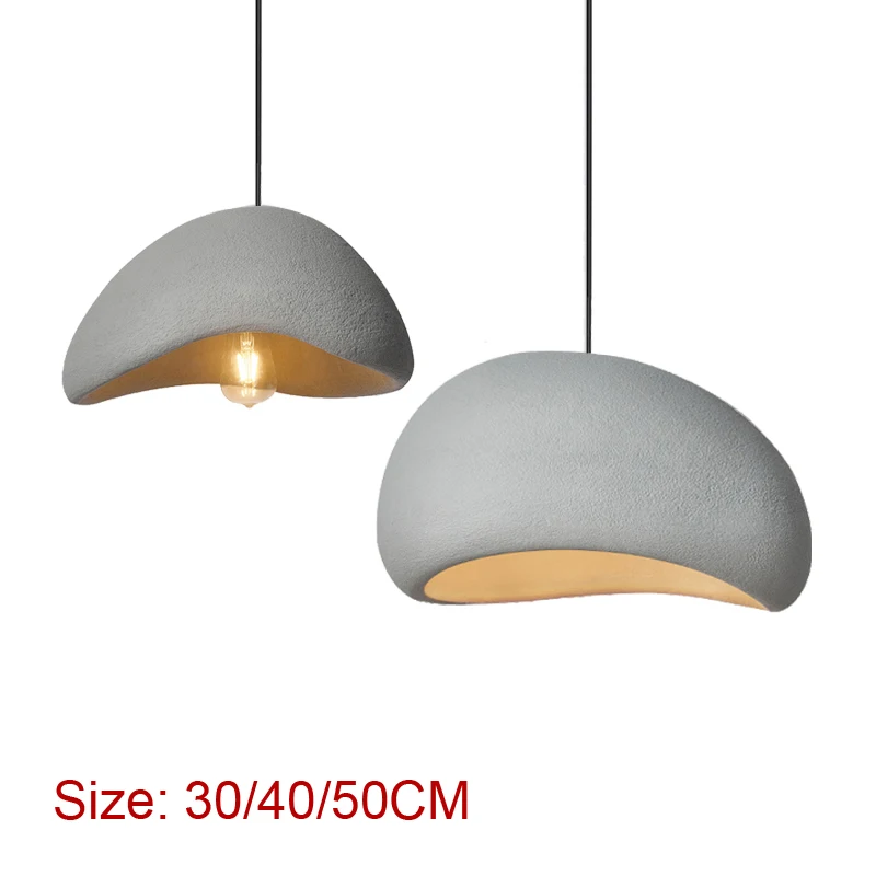 lampada pendent minimalista branca minimalista apartamento modelo room studio decoration living room and bedside droplight semi circular 40cm 01