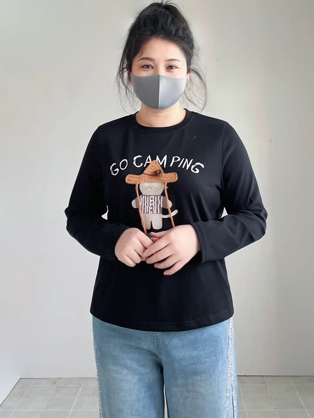 

plus Size Slimming Long Sleeve T-Shirt Inner Wear Casual Comfortable Breathable Korean Style Spring Fashion High Waist Design