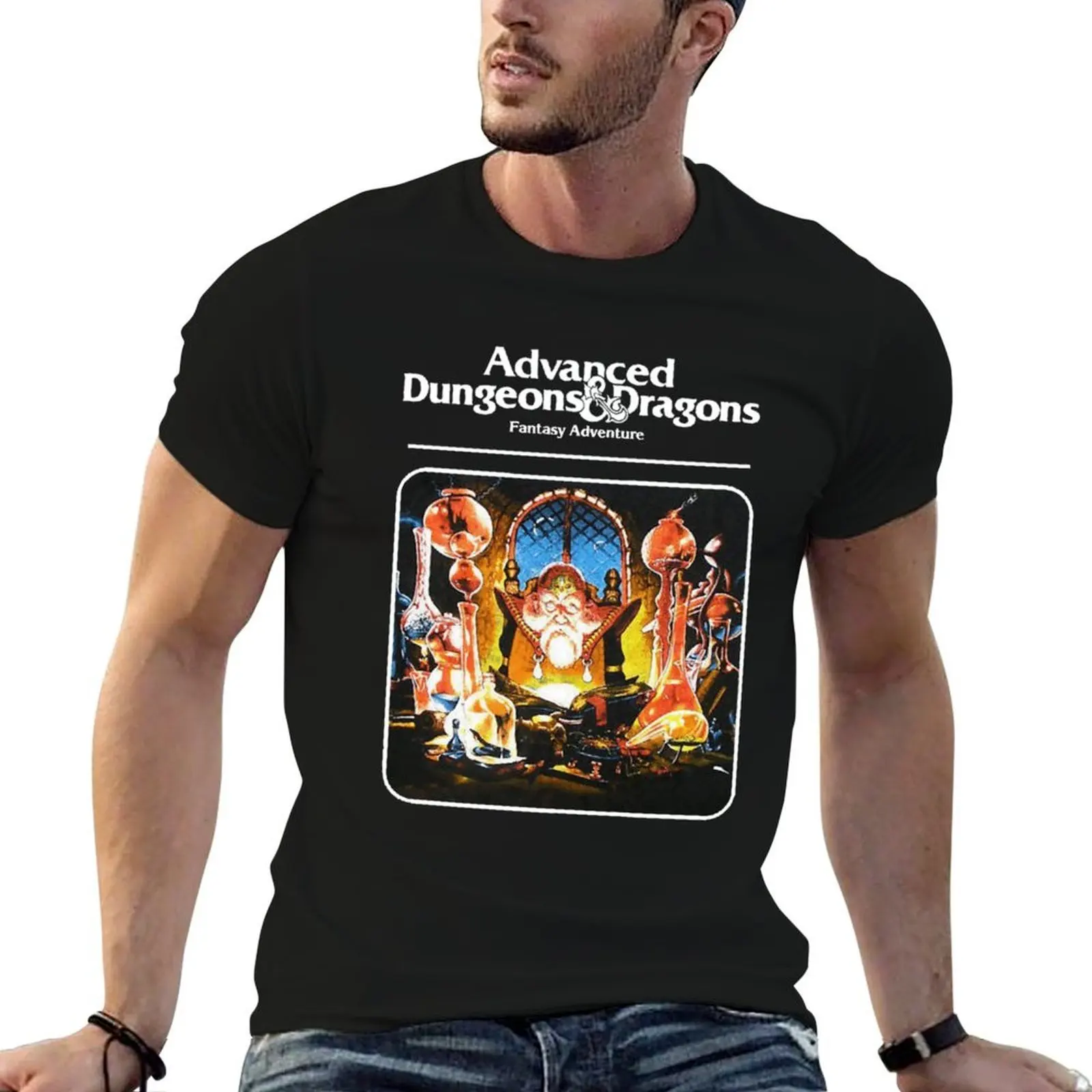 

Dungeons and amp Dragons Wizard artwork T-Shirt anime t shirts oversize man t shirt cotton high quality T-Shirt