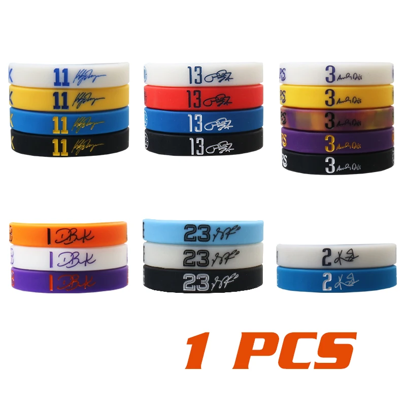 1 piece western region silicone bracelets Basketball Player Adult Size Rubber Elastic Wrist Band Gift Commemorative Gift