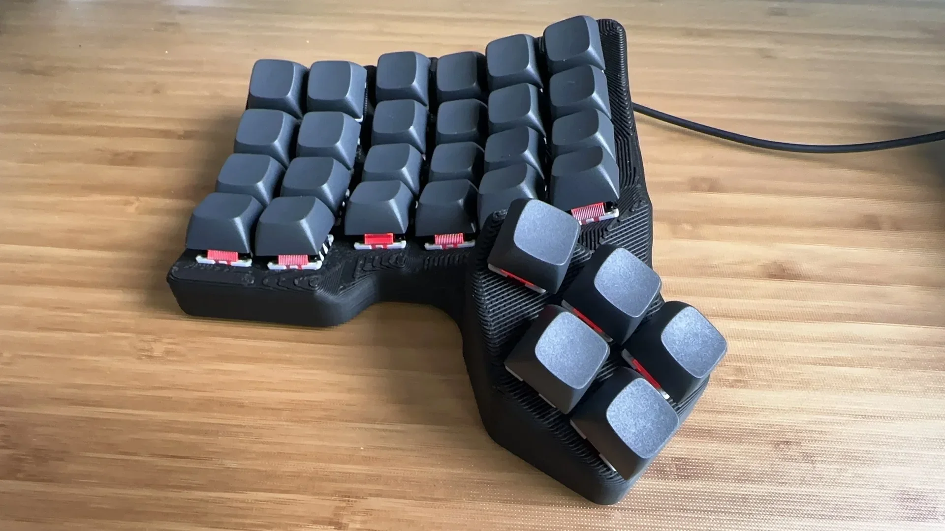 For Scylla 4x6 Split Keyboard Custom RGB Mode Wired Welding Grey Wood Axis V4/lebog Mute Axis QMK/VIA DIY Mechanical Keyboard
