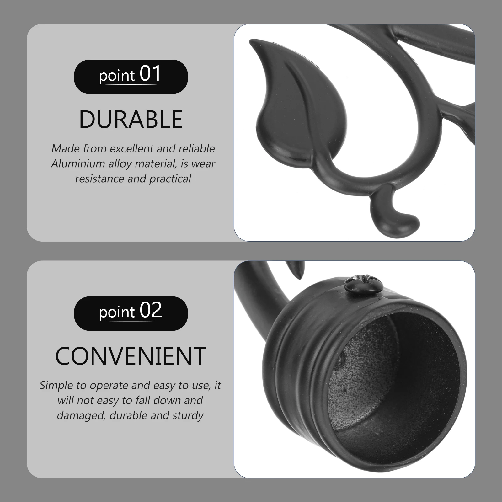 

2pcs Curtain Rod Ends Cap Metal Finials For Window Drapery Pole Replacement Accessories Home Office Decorative End Stoppers