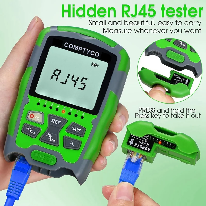 Mini testeur de câble à Fiber optique Portable Rechargeable, avec test réseau RJ45, compteur de puissance à Fiber optique MC70-VFL 30KM