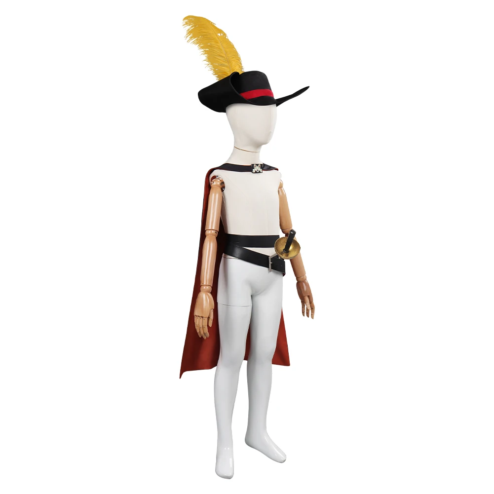 Gato Cosplay Costume para Crianças, Manto Anime, Chapéu, Cinto, Espada, Roupas, Botas, Dia das Bruxas, Carnaval, Festa, Terno para Meninos, Crianças