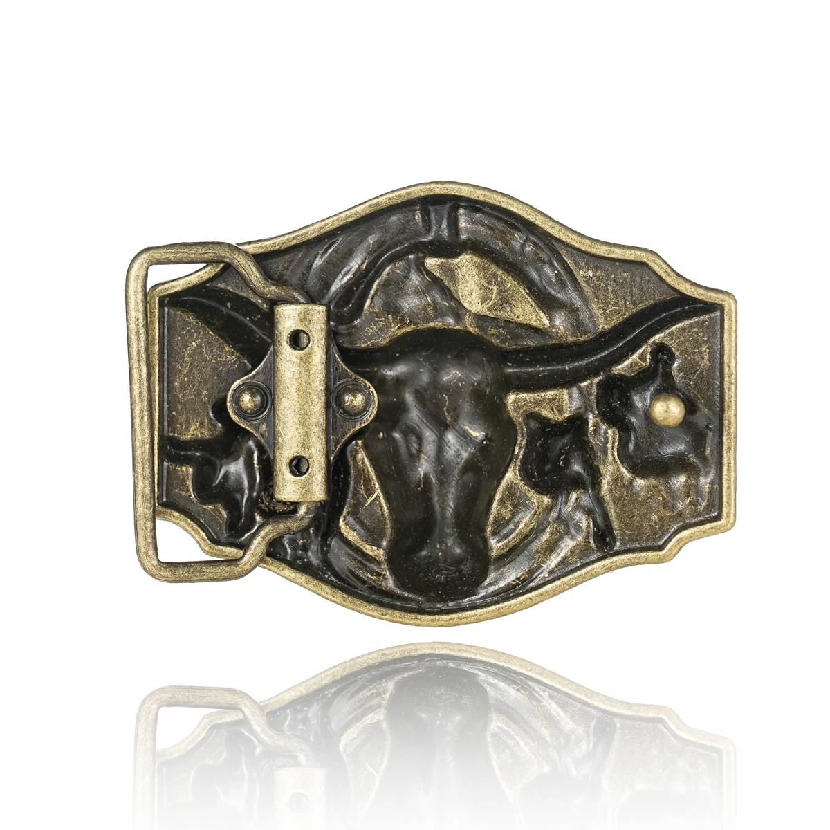 مشبك حزام جمجمة كبير للرجال والنساء ، رعاة البقر الأولية الغربية ، الفضة ، الغربية ، خمر