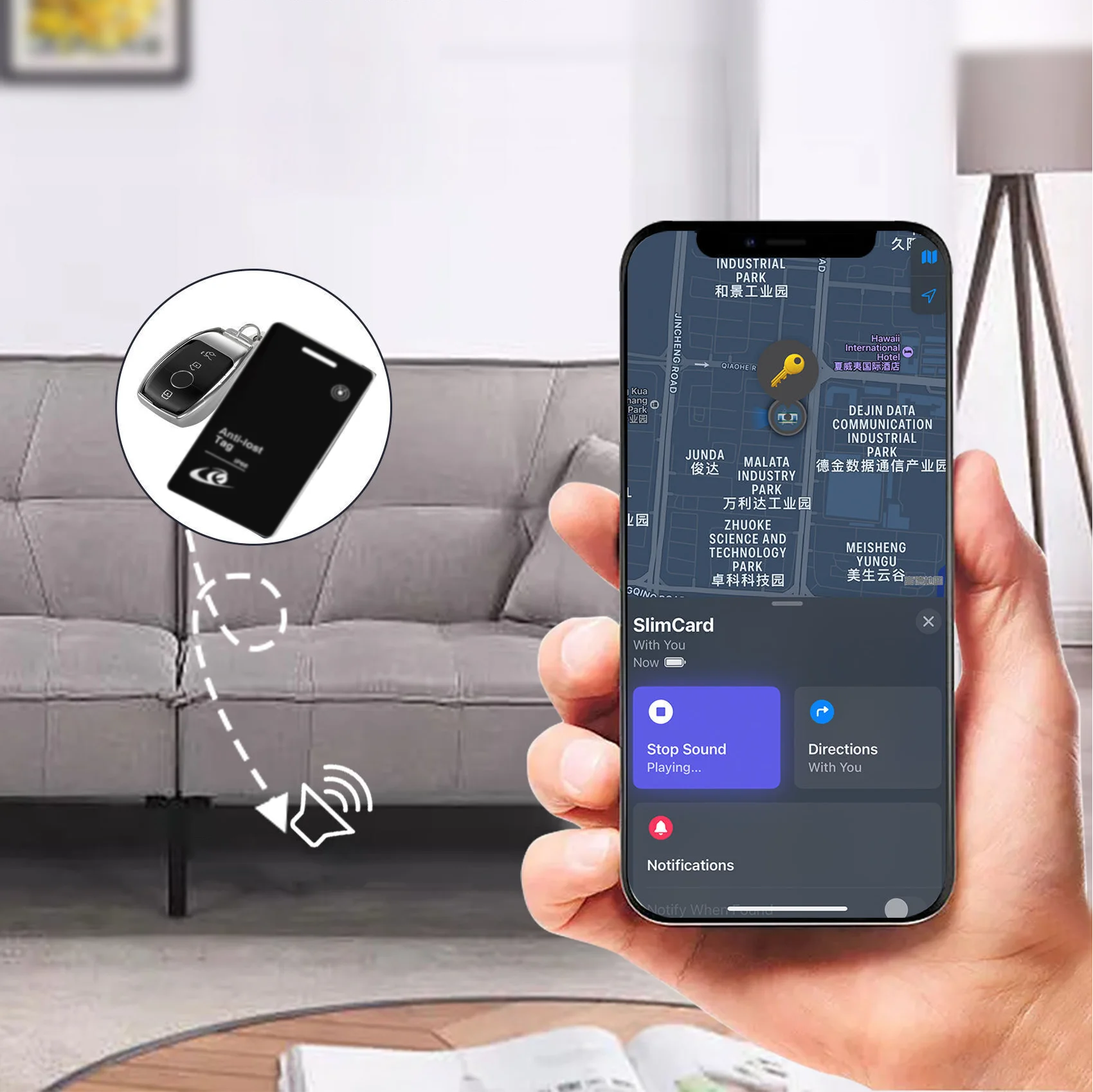 تحديد المواقع العالمي رفيع للغاية بنظام Android/iOS على جهاز تعقب النظام المزدوج المقاوم للماء بطاقة التتبع الذكية اللاسلكية مع تطبيق Google Find My