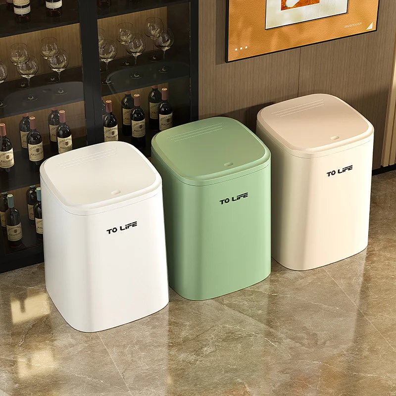 

Modern Minimalist Large Capacity Double Bucket Cover Kitchen Bathroom Toilet Suction Cup Trash Can Living Room Bedroom