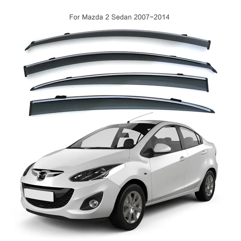 

for Special 2007-2014 Mazda 2 sedan rain shield window rain-proof eyebrow thickened injection molded rain shield Mazda 2