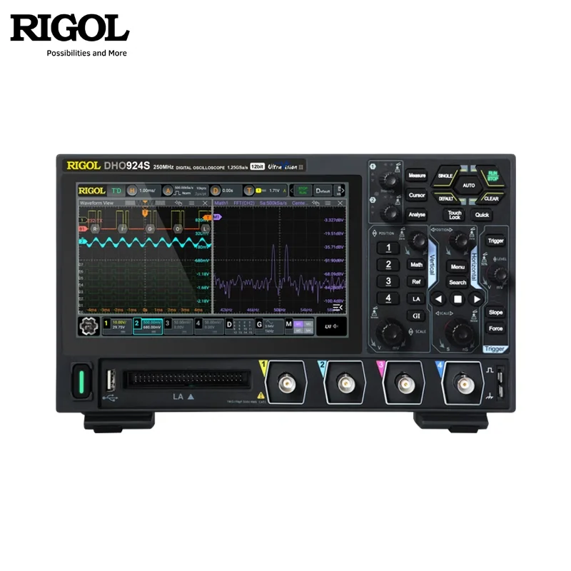 RIGOL Super Light  DHO914/914S/924/924S Oscilloscope With Touchscreen High Precision  4 Chanel 12bit USB LAN HDMI Interface