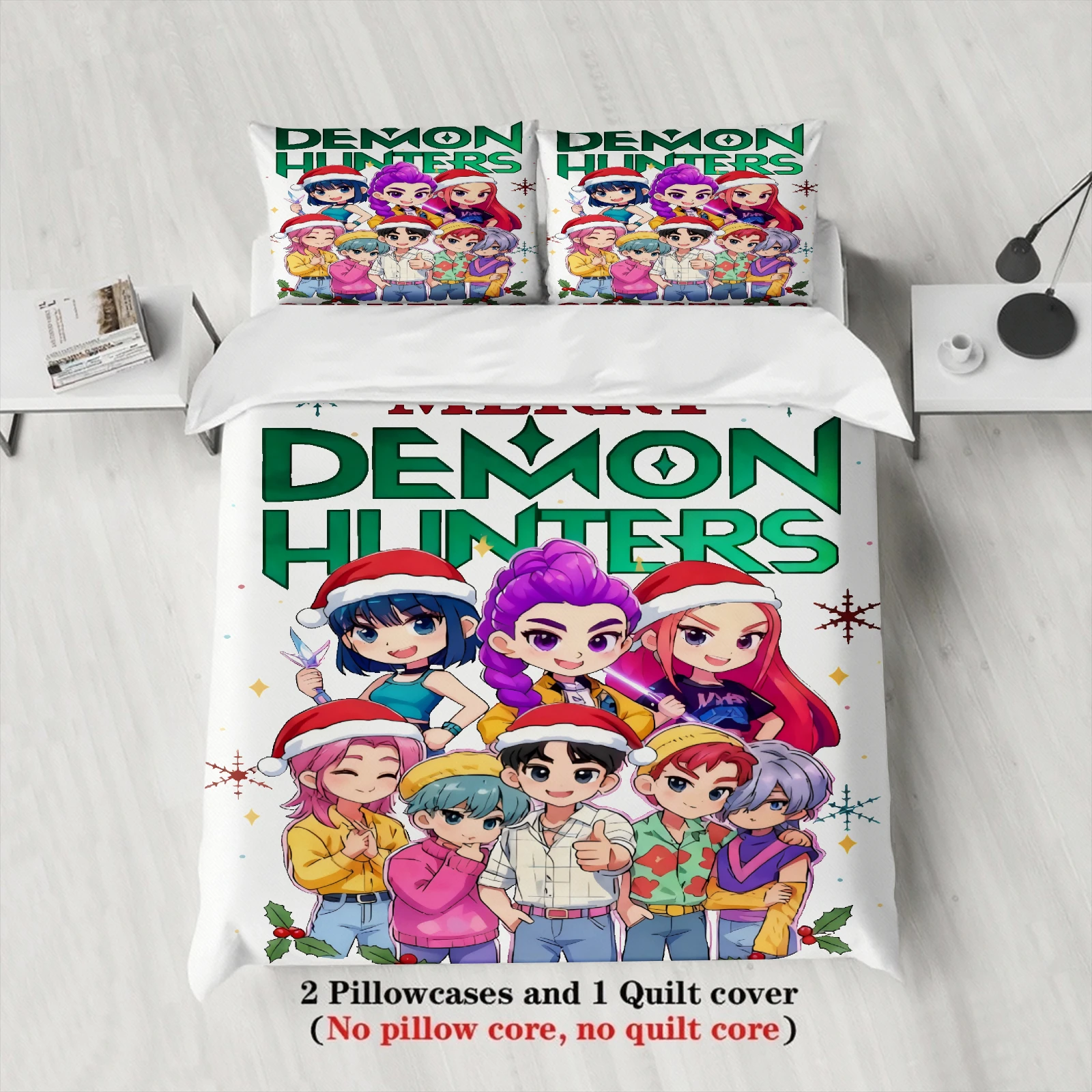 

3 шт. Kpop Demon Hunter Комплект постельного белья K pop Demon Hunters Рождественский подарок для детей Друзья Рождественское украшение для дома Постельное белье