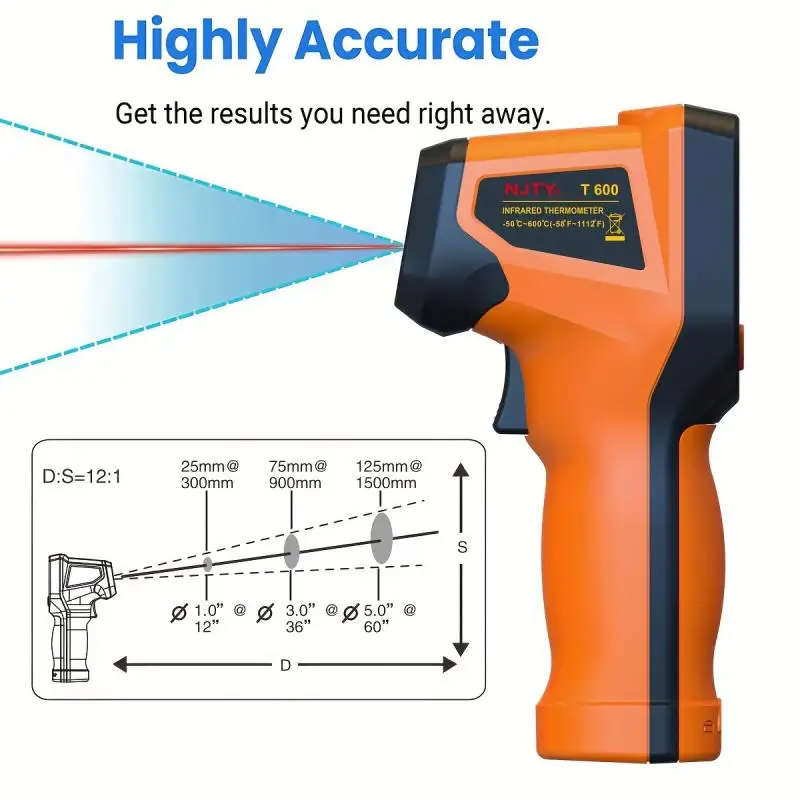 Infrared Thermometer Gun Handheld Heat Temperature Gun For Cooking Tester Pizza Oven Grill & Engine - Laser Surface Temp