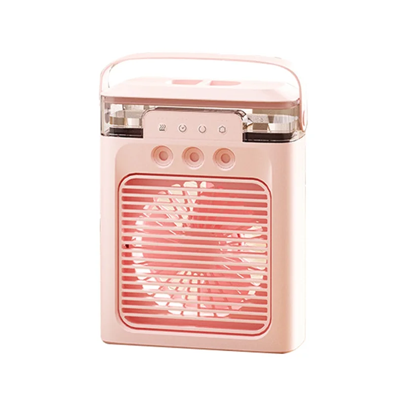 Ventilador de aire acondicionado portátil Mini enfriador de aire evaporativo con colores modos de luz LED para escritorio mesita de noche mesa de centro-A54Q