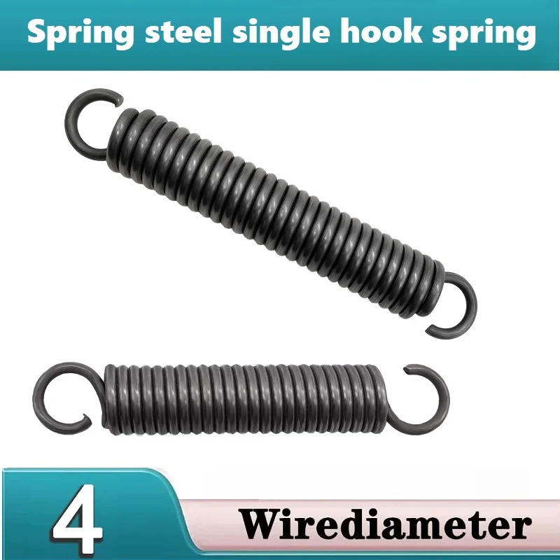 زنبرك بخطاف واحد من الفولاذ الزنبركي، زنبرك فرن، سلك ضياء 4 مم، ضياء خارجي 25 مم، طول 100/120/150/180/200/220/250/280/300 مم.