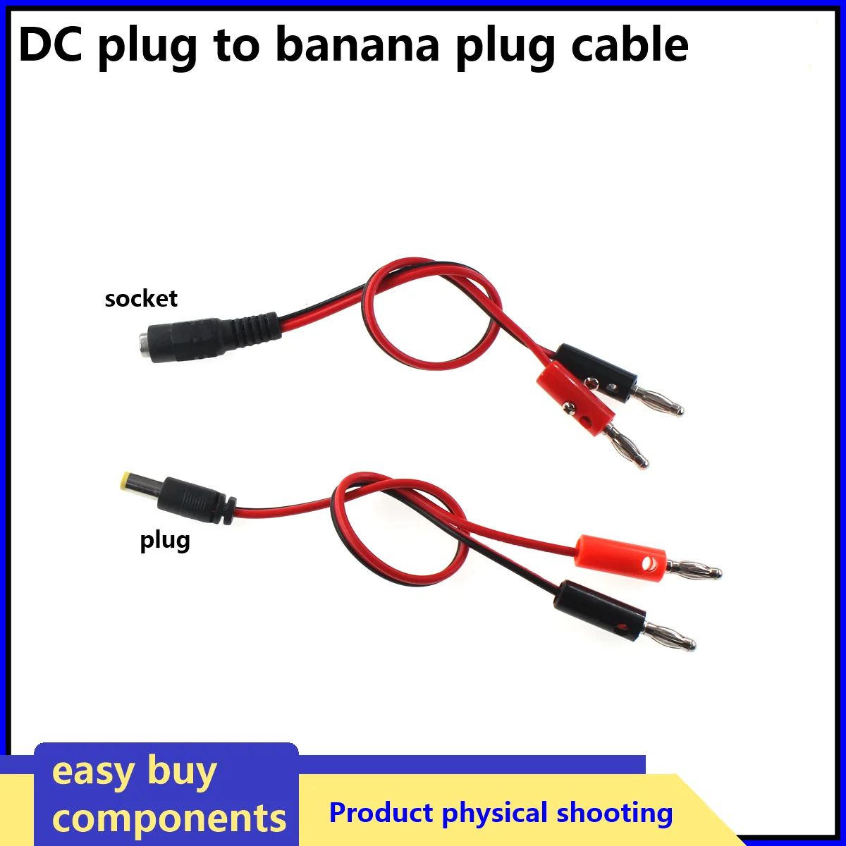 DC 5.5 x 2.1 2.5MM Male to 4MM Banana Plug Wire DC Power Adapter Connection Cable DC to Gun-type Lantern Head Connector Line