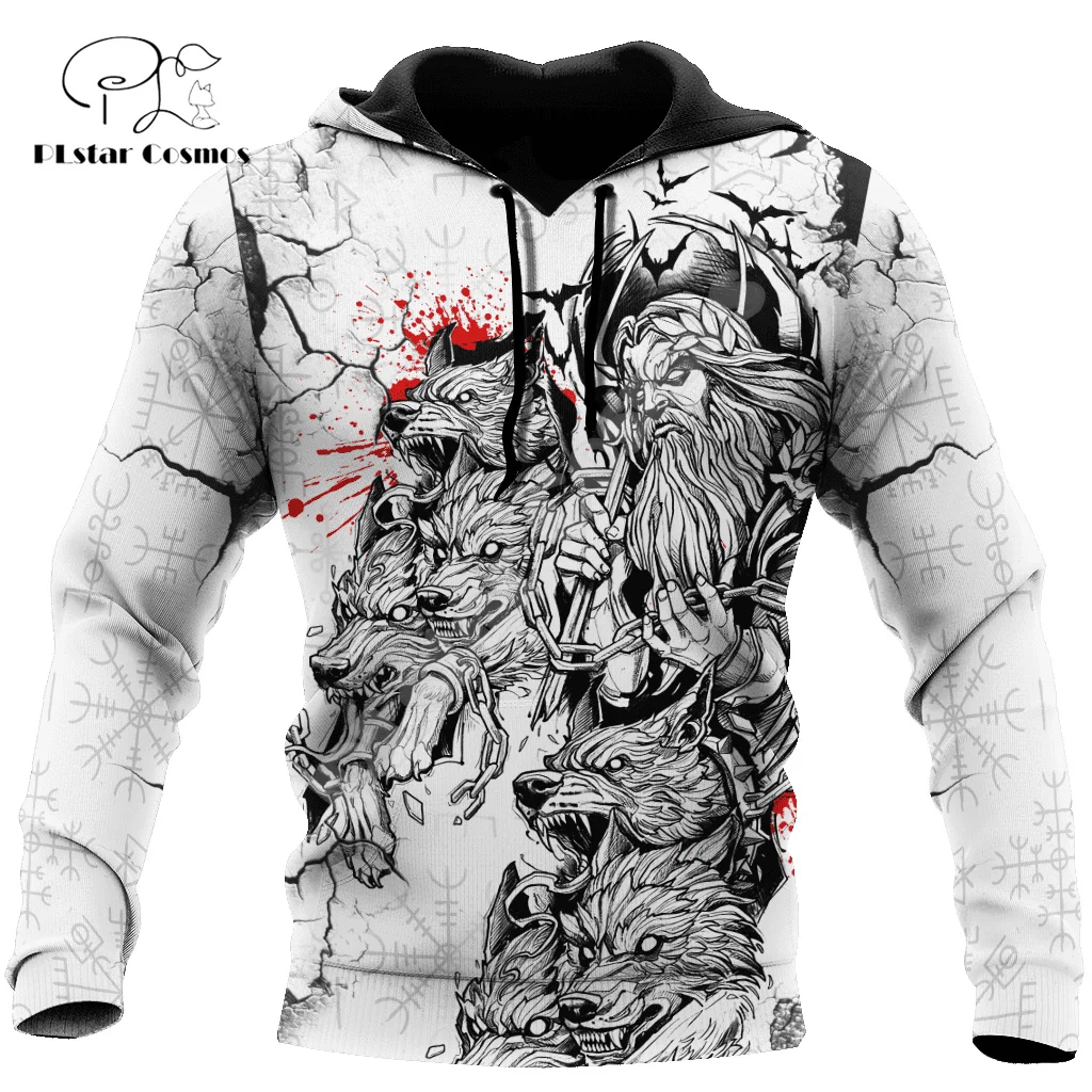 

NewFashion Newest Nordic Mythology Warrior Odin Fenrir Wolf Tattoo 3DPrint Men/Women Pullover Harajuku Casual Jacket Hoodies Q8