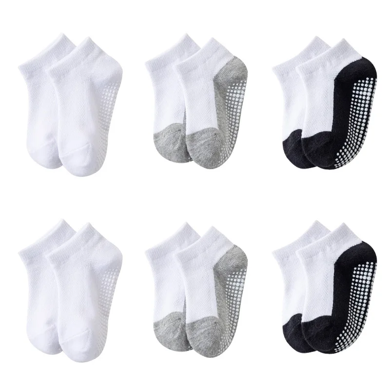 

Трансграничные детские носки Amazon, весенне-летние нескользящие напольные носки для мальчиков и девочек, детские сетчатые хлопковые носки