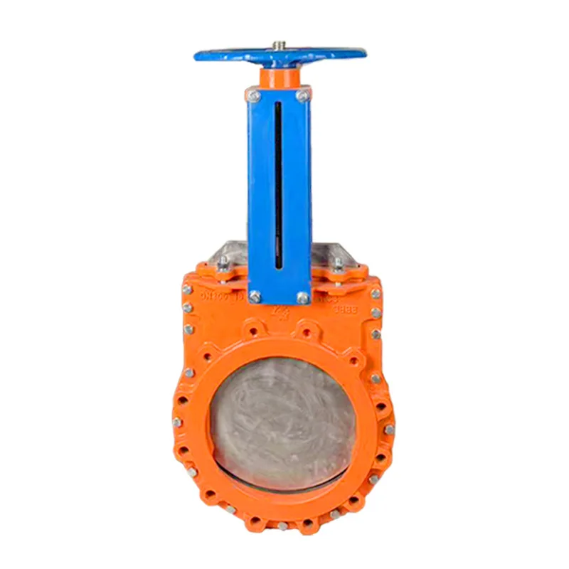 

Two-piece knife gate valve combined zero leakage outlet slag valve