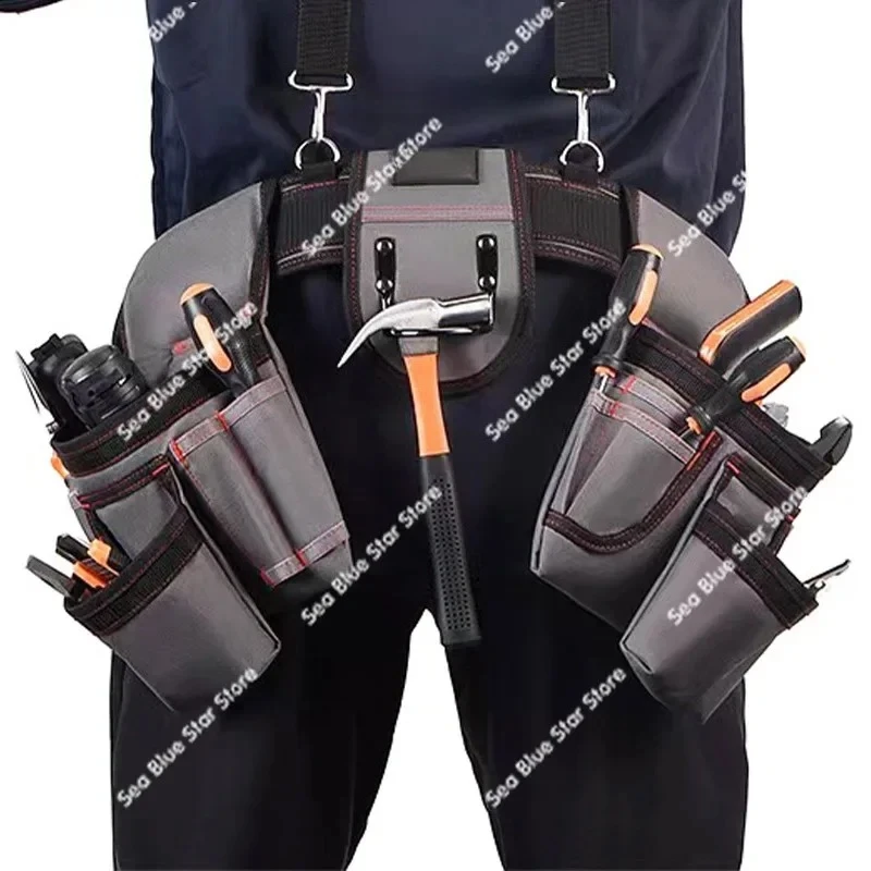 Oxford Strong and Wear-resistant Shoulder-free Tool Waist Bag Multifunctional Equipment Electric Special Strap Waist Bag